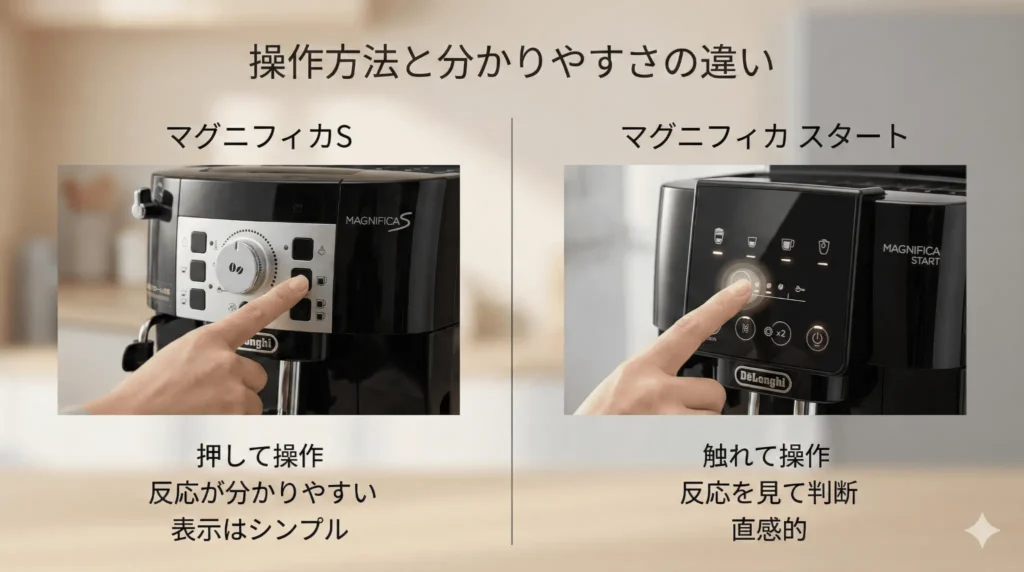 操作方法の分かりやすさの違い