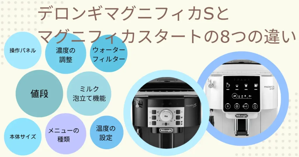 デロンギマグニフィカSとマグニフィカスタートの8つの違い