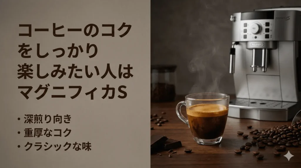 コーヒーのコクをしっかり楽しみたい人は「マグニフィカS」