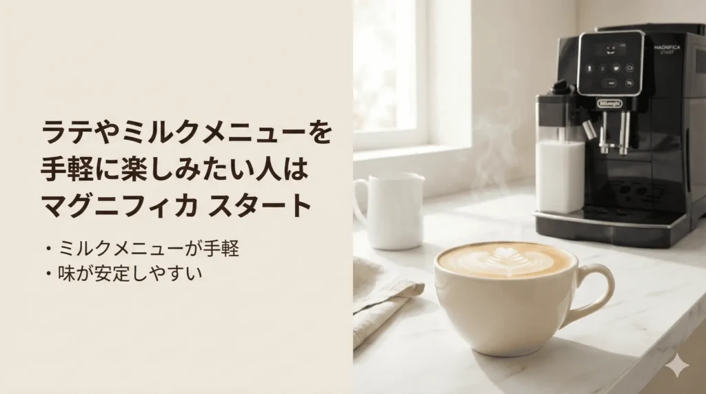 ラテやミルクメニューを手軽に楽しみたい人は「マグニフィカ スタート」