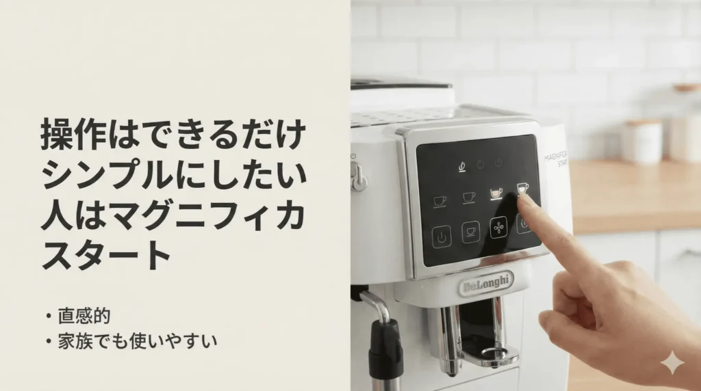 操作はできるだけシンプルにしたい人は「マグニフィカ スタート」