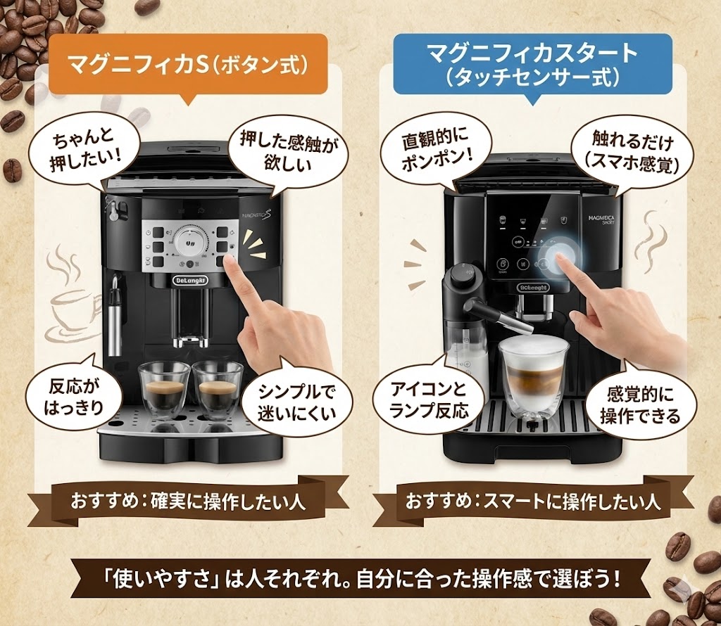 操作パネルの違い