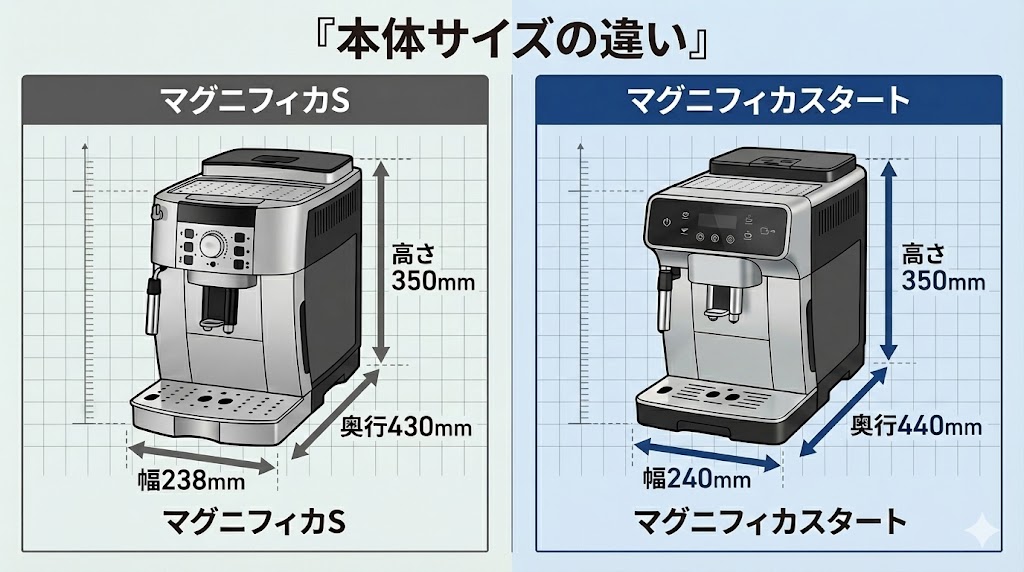 本体サイズの違い