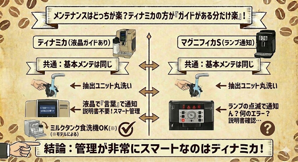 メンテナンスはどっちが楽?