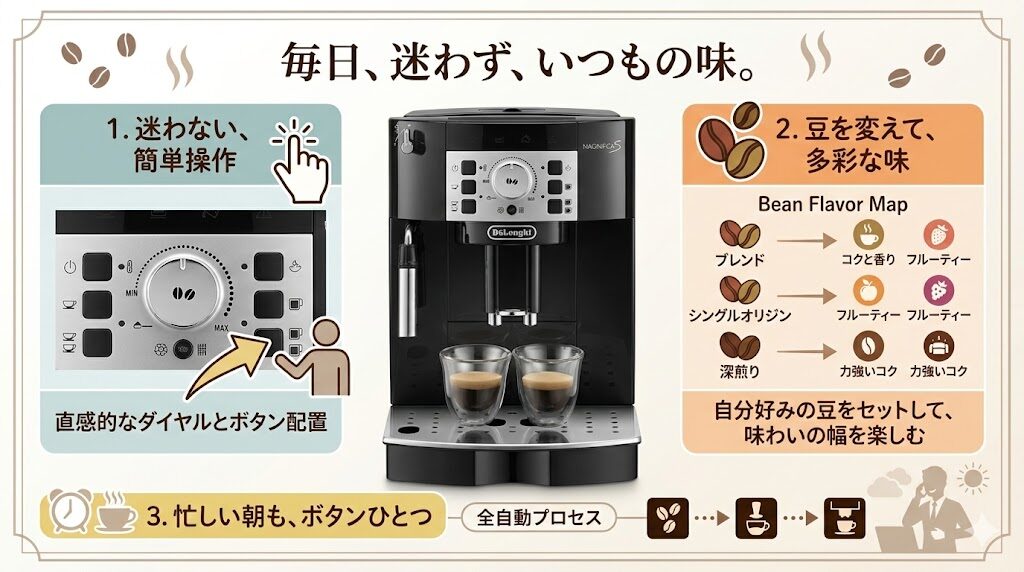 マグニフィカSは、毎日の定番メニューに特化しています