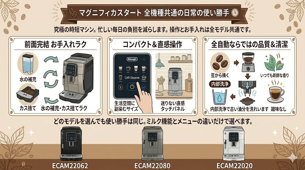 マグニフィカスタート全機種に共通する日常の使い勝手