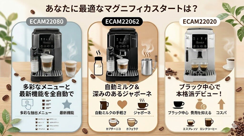 結論！マグニフィカスタート比較で判明した目的別の最適なモデルはこれ